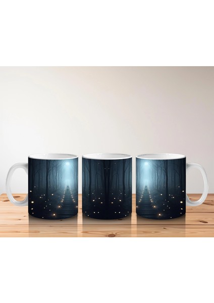 Loş Işıklı Terkedilmiş Koridor Figürlü Korku Temalı Baskılı Kupa Bardak indirimleri