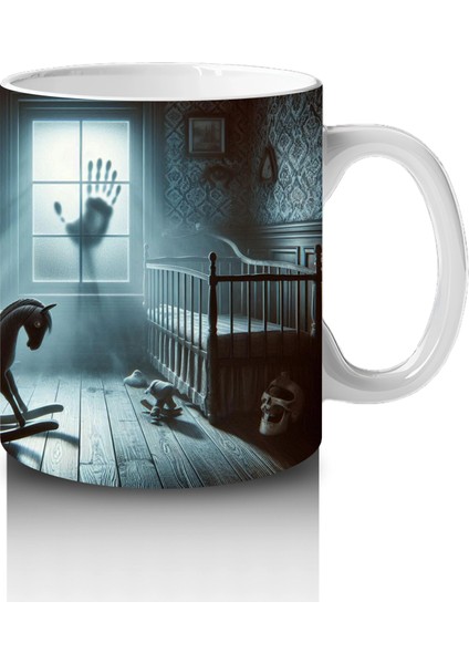 Sandalyede Oturan Hayalet Figürlü Gotik Cadılar Bayramı Baskılı Kupa Bardak fırsatları