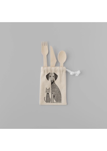 3 Boy Kedi Köpek Baskılı Aksesuar Kesesi fiyatları