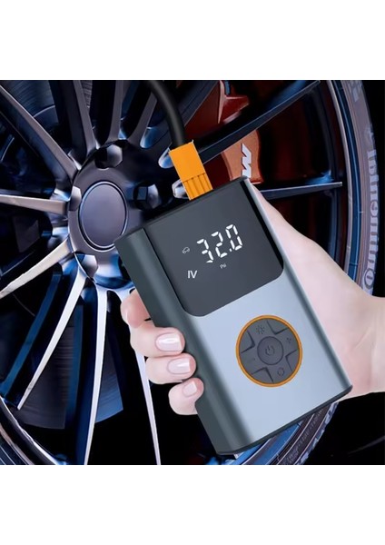 4000 Mah Şarjlı Taşınabilir Araba Lastik Hava Top Şişirme Pompası LED Işıklı Dijital Hava Kompresörü fırsatları