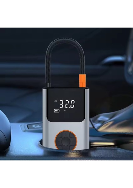4000 Mah Şarjlı Taşınabilir Araba Lastik Hava Top Şişirme Pompası LED Işıklı Dijital Hava Kompresörü
