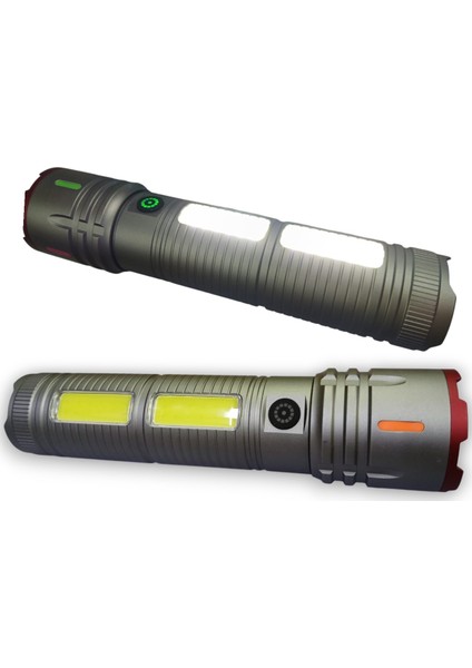 -1470 LED El Feneri | Süper Güçlü Işık – 2 Cob LED – Zoom – Powerbank & Dijital Şarj Göstergesi fiyatları