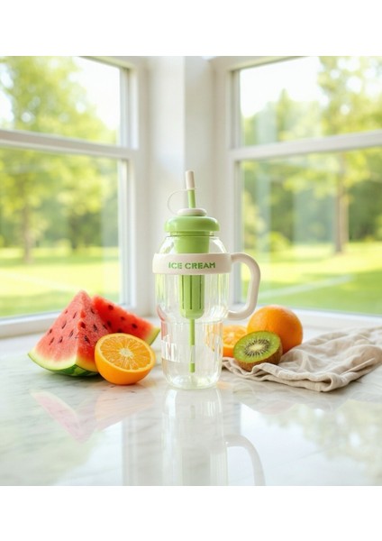 1300 ml Kulplu Suluk Matara Detox ve Soğuk Içecek Şişesi Pipetli Suluk Taşınabilir Bpa Içermez Yeşil modelleri
