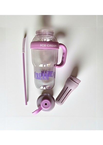 1300 ml Kulplu Suluk Matara Detox ve Soğuk Içecek Şişesi Pipetli Suluk Taşınabilir Bpa Içermez Yeşil indirimleri