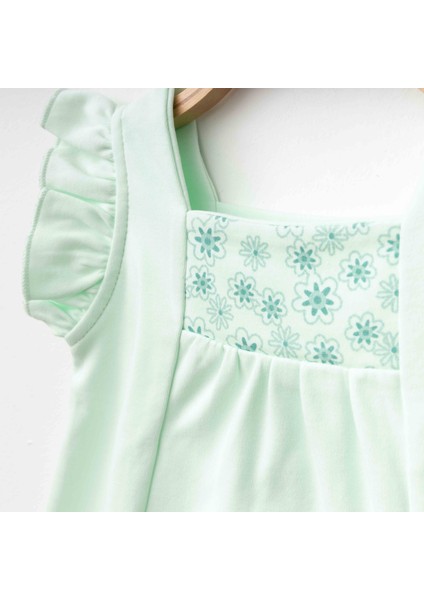 Fırfırlı Bluz Şort Takım Mint Yeşili fiyatları