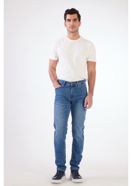 Açık Mavi Slim Fit Denim Erkek Pantolon
