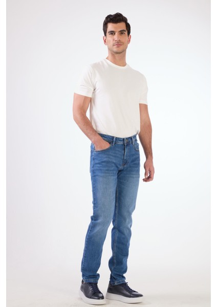 Açık Mavi Slim Fit Denim Erkek Pantolon
