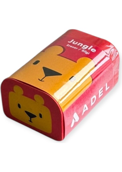 Jungle Serisi Jumbo Boy Silgi, 3 Farklı Hayvan Tasarımlı, Aslan, Kurbağa ve Ayı Desenli