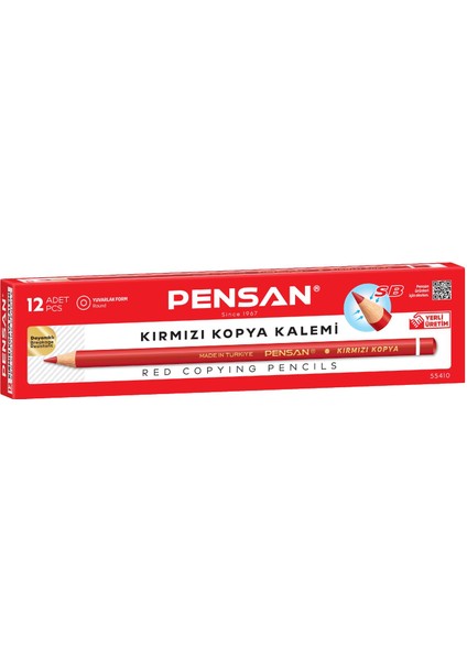 Kırmızı Kopya Kalemi 12 Adet Kod : 55410