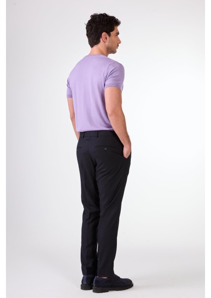 Koyu Lacivert Erkek Regular Fit Düz Pantolon - 103937 indirimleri