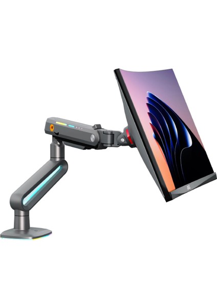 North Bayou F6 (17-60 İnç) Gaming RGB Monitör Standı - (20 kg’a Kadar Monitörlerle Uyumlu)