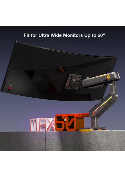 North Bayou F6 (17-60 İnç) Gaming RGB Monitör Standı - (20 kg’a Kadar Monitörlerle Uyumlu)
