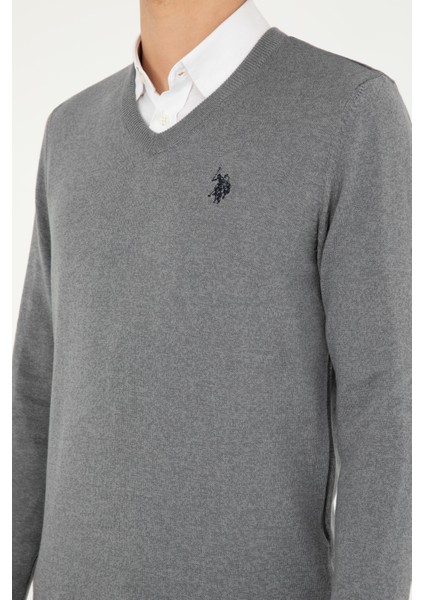 Erkek Gri Melanj Kazak /Triko 50293512-VR086