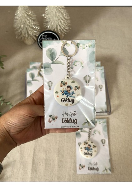 Figürlü Yeni Doğan Mevlid Hediyelik Bebek Açacak Anahtarlık-Pilotlu -Toplam 20 Adet Kartlı modelleri