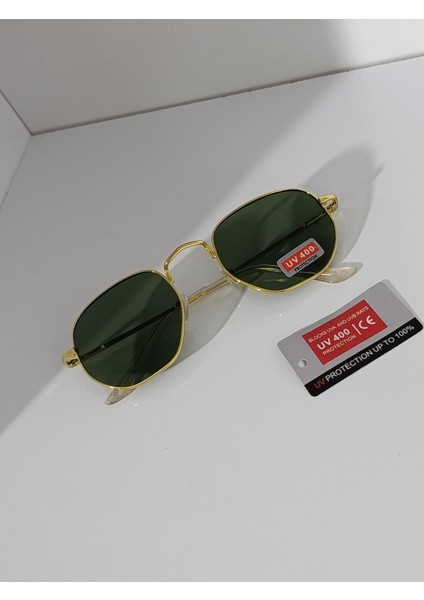 Yeşil Beşgen Güneş Gözlüğü UV4OO
