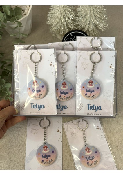 Figürlü Yeni Doğan Mevlüt Hediyelik Bebek Açacak Anahtarlık-Melek Kız -Toplam 20 Adet Kartlı fiyatları