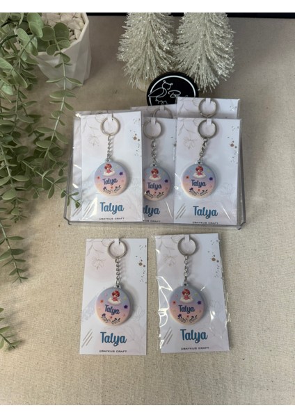 Figürlü Yeni Doğan Mevlüt Hediyelik Bebek Açacak Anahtarlık-Melek Kız -Toplam 20 Adet Kartlı modelleri