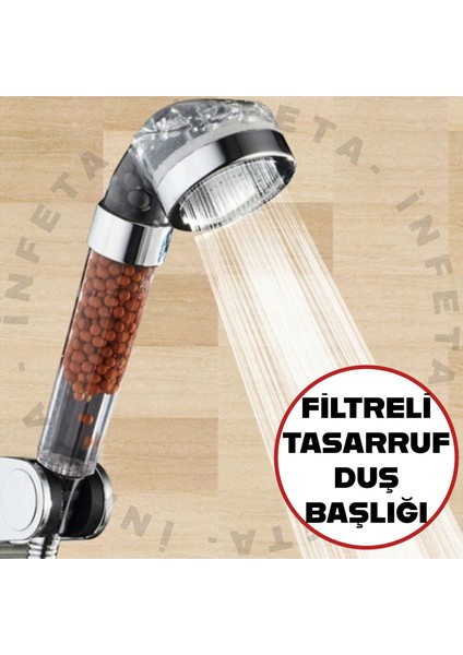 Fitreli Su Tasarruflu Kireç Önleyici Duş Başlığı