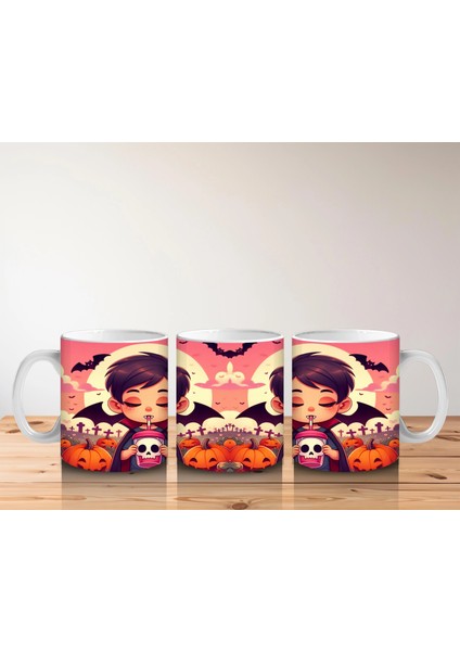 Gülen Cadı Kız Figürlü Çocuklara Özel Tatlı Cadılar Bayramı Baskılı Kupa Bardak indirimleri