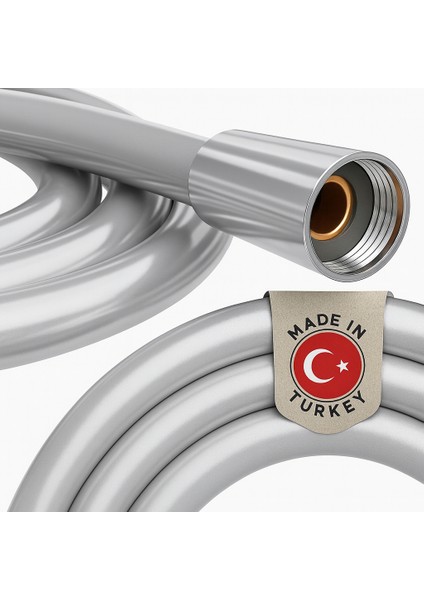 Dayanıklı Gri Silikon Duş Hortumu – Kırılma Karşıtı, Esnek, Sızdırmaz ve Uzun Ömürlü