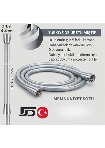 Dayanıklı Gri Silikon Duş Hortumu – Kırılma Karşıtı, Esnek, Sızdırmaz ve Uzun Ömürlü fırsatları