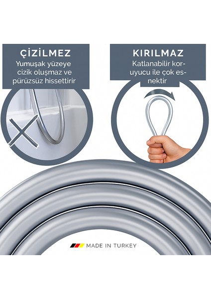 Dayanıklı Gri Silikon Duş Hortumu – Kırılma Karşıtı, Esnek, Sızdırmaz ve Uzun Ömürlü indirimleri