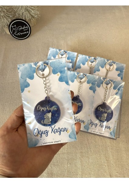 Figürlü Yeni Doğan Mevlid Hediyelik Bebek Açacak Anahtarlık-Ulu Kurtlu -Toplam 20 Adet Kartlı