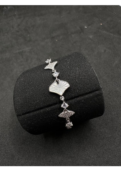 Istiridye Model Sedefli Ithal Kadın Gümüş Bileklik