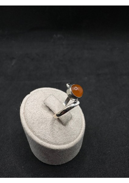 Akik Taşlı Asimetrik Ithal Kadın Gümüş Yüzük fiyatları