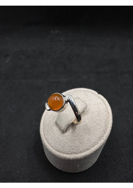 Akik Taşlı Asimetrik Ithal Kadın Gümüş Yüzük modelleri