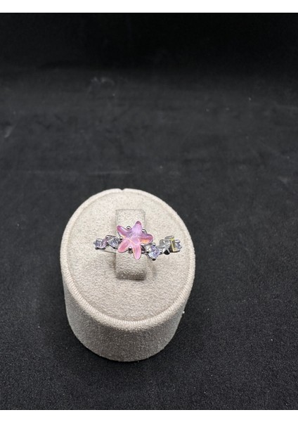 Pembe Deniz Yıldızı Günlük Ithal Kadın Gümüş Yüzük