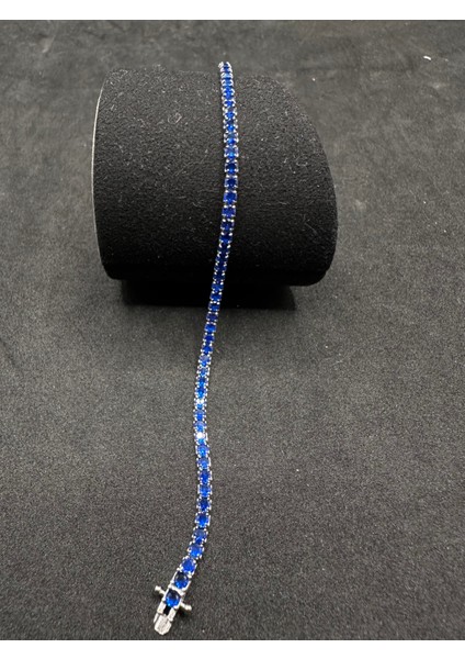 2,5 mm Döküm Mavi Su Yolu Ithal Kadın Gümüş Bileklik