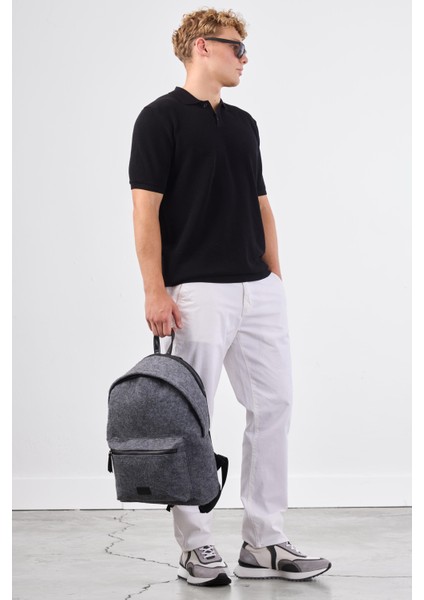 Siyah Polo Düğme Yaka Düz Renk Slim Fit Erkek Triko modelleri