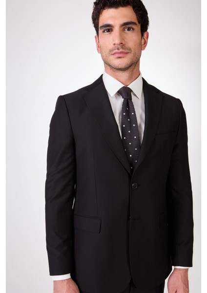 Siyah Erkek Düz Mono Yaka Takım Elbise modelleri