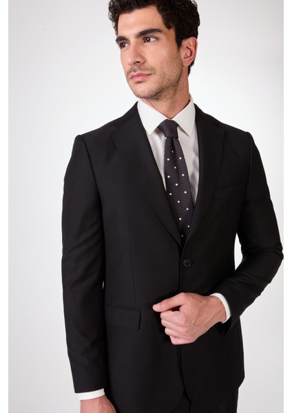Siyah Erkek Düz Mono Yaka Takım Elbise fırsatları