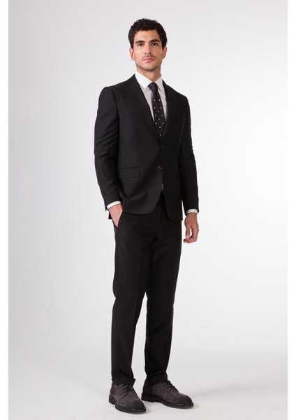 Siyah Erkek Düz Mono Yaka Takım Elbise indirimleri