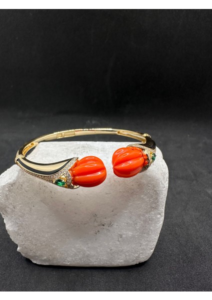 Ithal Gold Yeşil Taşlı Mercanlı Kelepçe fiyatları