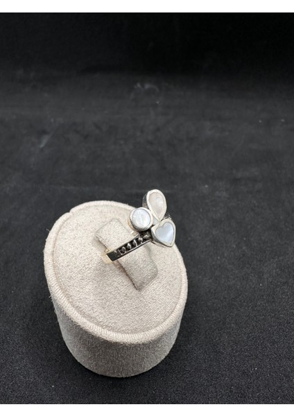 Sedefli Üçlü Model Ithal Kadın Gümüş Yüzük fiyatları