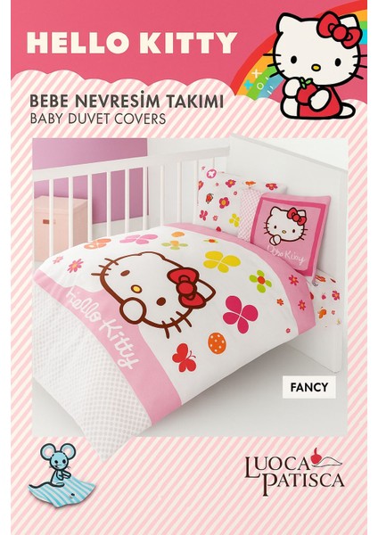 Hello Kitty Lisanslı Bebek Nevresim Takımı (Fancy) 100X150 cm Luoca Patisca