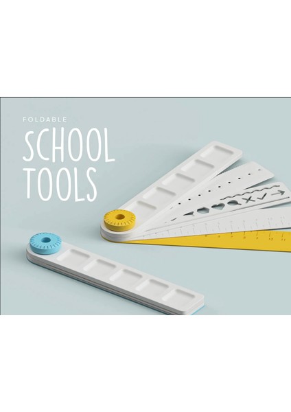 Çocuklar Için 3D Baskı Katlanabilir Çizim Seti | Şablon + Cetvel + Boya Paleti | Okul Kırtasiye Seti modelleri