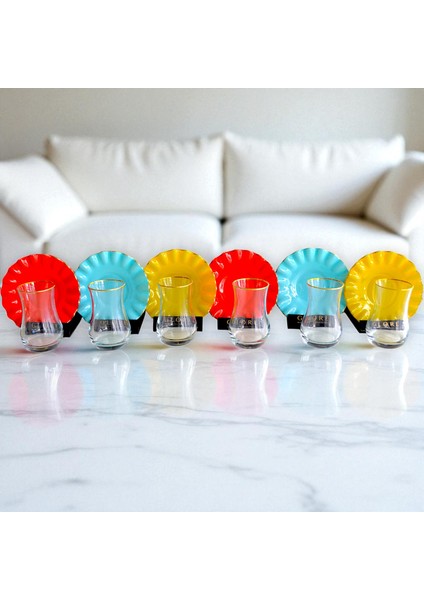 Glore Audra Altın Yaldızlı Cam Çay Bardağı Seti modelleri