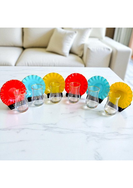 Glore Audra Altın Yaldızlı Cam Çay Bardağı Seti fiyatları