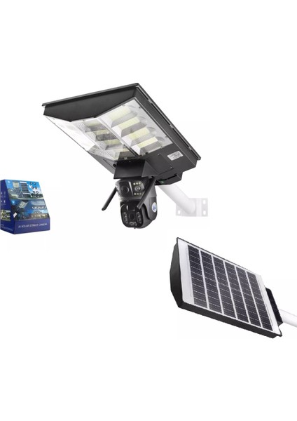 X5-Tech YT-90S Sim Kartlı Sd Kart Girişli Ip Kamera 2*2mp Lens Projektörlü Solar Güneş Enerjili V380 ( Elektriğe Gerek Yoktur )