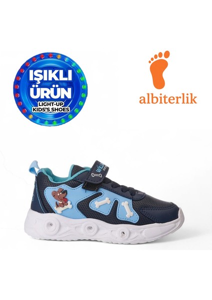 Çocuk Sevimli Dost Köpek Figürlü Işıklı Mevsimlik Kışlık Çocuk Okul Sneaker Spor Ayakkabı