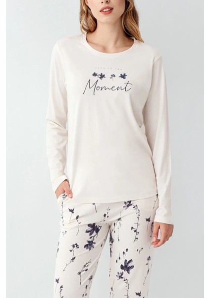 Yumuşak Dokulu Uzun Kol Kadın Pijama Takım 3411 modelleri