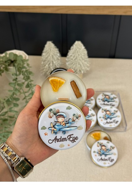 Kabartmalı 3 Boyutlu Isimli Yeni Doğan Bebek Mevlüt Hediyelik Mum-Pilot-Toplam 10 Adet