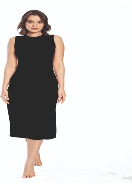 Imer 3164 Kalın Askı Uzun Viskon Elbise Kombinezon