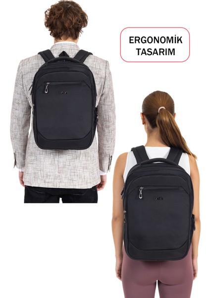 Unisex Okul Sırt Çanta Geniş Iç Hacim Orta Boy Lise Üniversite USB Type-C Su Geçirmez Oxford Kumaş