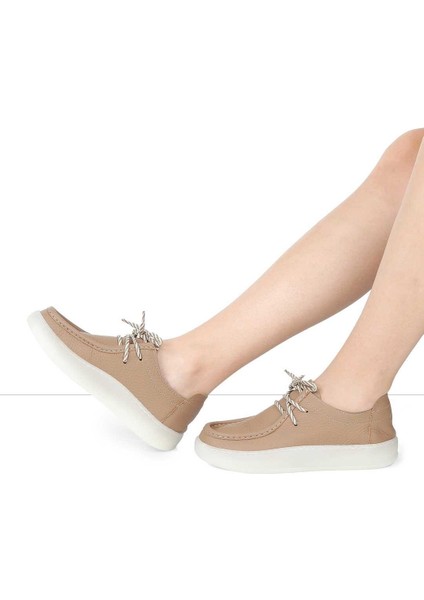 Kadın Vizon Bağcıklı Kalın Tabanlı Deri Ayakkabı fiyatları