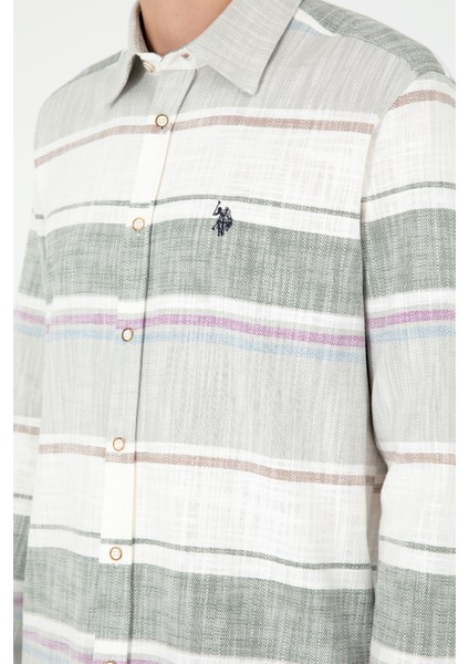 Erkek Haki Gömlek Desenli 50298064-VR027